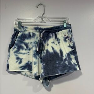 Altard State blue and white tie dye sweat shorts